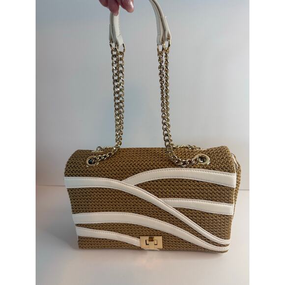 I.N.C Ajae Straw Overlay Shoulder Bag - Picture 3 of 5